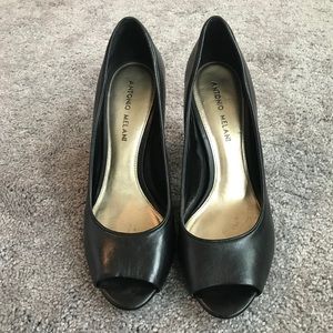 Black open toed heels